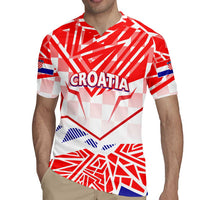 Forever Croatia Rugby Jersey Hrvatska Trobojnica Checkerboard - Wonder Print Shop