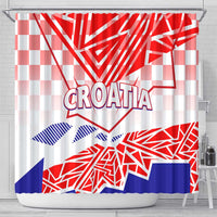 Forever Croatia Shower Curtain Hrvatska Trobojnica Checkerboard