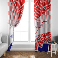 Forever Croatia Window Curtain Hrvatska Trobojnica Checkerboard - Wonder Print Shop
