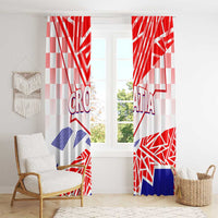 Forever Croatia Window Curtain Hrvatska Trobojnica Checkerboard - Wonder Print Shop