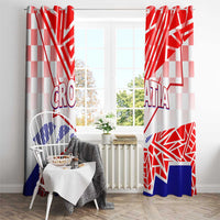 Forever Croatia Window Curtain Hrvatska Trobojnica Checkerboard - Wonder Print Shop