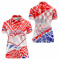Forever Croatia Women Polo Shirt Hrvatska Trobojnica Checkerboard - Wonder Print Shop