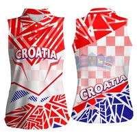 Forever Croatia Women Sleeveless Polo Shirt Hrvatska Trobojnica Checkerboard - Wonder Print Shop