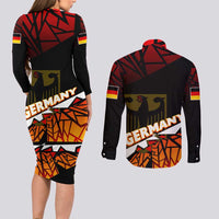 Forever Germany Couples Matching Long Sleeve Bodycon Dress and Long Sleeve Button Shirt Deutschland Eagle - Wonder Print Shop
