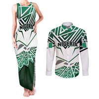 Forever Nigeria Couples Matching Tank Maxi Dress and Long Sleeve Button Shirt Nigerian Flag - Wonder Print Shop