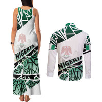Forever Nigeria Couples Matching Tank Maxi Dress and Long Sleeve Button Shirt Nigerian Flag - Wonder Print Shop
