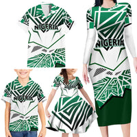 Forever Nigeria Family Matching Long Sleeve Bodycon Dress and Hawaiian Shirt Nigerian Flag - Wonder Print Shop