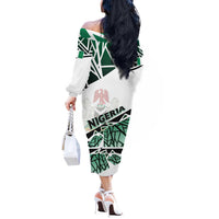 Forever Nigeria Off The Shoulder Long Sleeve Dress Nigerian Flag - Wonder Print Shop