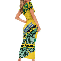 Forever Saint Vincent and the Grenadines Short Sleeve Bodycon Dress Peace and Justice - Wonder Print Shop