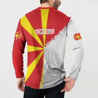 Hometown Macedonia Button Sweatshirt Flag and Map - Wonder Print Shop