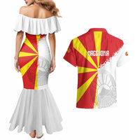Hometown Macedonia Couples Matching Mermaid Dress and Hawaiian Shirt Flag and Map - Wonder Print Shop