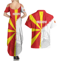 Hometown Macedonia Couples Matching Summer Maxi Dress and Hawaiian Shirt Flag and Map - Wonder Print Shop