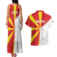Hometown Macedonia Couples Matching Tank Maxi Dress and Hawaiian Shirt Flag and Map - Wonder Print Shop