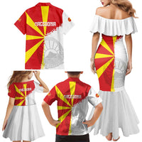 Hometown Macedonia Family Matching Mermaid Dress and Hawaiian Shirt Flag and Map - Wonder Print Shop