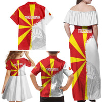 Hometown Macedonia Family Matching Off Shoulder Maxi Dress and Hawaiian Shirt Flag and Map - Wonder Print Shop