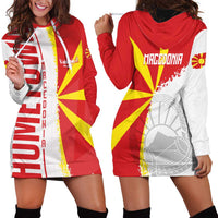 Hometown Macedonia Hoodie Dress Flag and Map - Wonder Print Shop