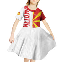 Hometown Macedonia Kid Short Sleeve Dress Flag and Map - Wonder Print Shop