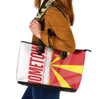 Hometown Macedonia Leather Tote Bag Flag and Map - Wonder Print Shop