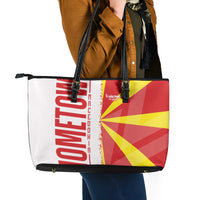 Hometown Macedonia Leather Tote Bag Flag and Map - Wonder Print Shop