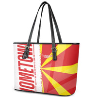 Hometown Macedonia Leather Tote Bag Flag and Map - Wonder Print Shop