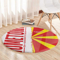 Hometown Macedonia Round Carpet Flag and Map