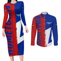 Hometown Czechia Couples Matching Long Sleeve Bodycon Dress and Long Sleeve Button Shirt Flag and Map - Wonder Print Shop