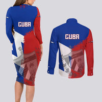 Hometown Czechia Couples Matching Long Sleeve Bodycon Dress and Long Sleeve Button Shirt Flag and Map - Wonder Print Shop