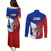 Hometown Czechia Couples Matching Puletasi and Long Sleeve Button Shirt Flag and Map - Wonder Print Shop