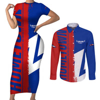 Hometown Czechia Couples Matching Short Sleeve Bodycon Dress and Long Sleeve Button Shirt Flag and Map - Wonder Print Shop