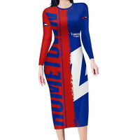 Hometown Czechia Family Matching Long Sleeve Bodycon Dress and Hawaiian Shirt Flag and Map - Wonder Print Shop