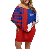 Hometown Czechia Family Matching Off Shoulder Short Dress and Hawaiian Shirt Flag and Map - Wonder Print Shop