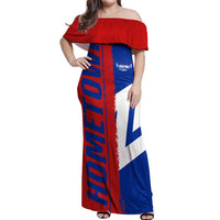 Hometown Czechia Off Shoulder Maxi Dress Flag and Map - Wonder Print Shop