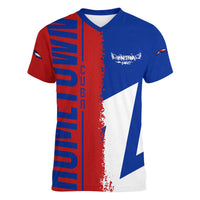 Hometown Czechia Women V-Neck T-Shirt Flag and Map - Wonder Print Shop