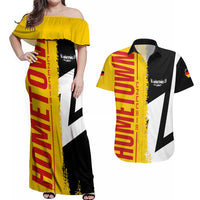 Hometown Germany Couples Matching Off Shoulder Maxi Dress and Hawaiian Shirt Flag and Map - Wonder Print Shop