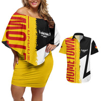 Hometown Germany Couples Matching Off Shoulder Short Dress and Hawaiian Shirt Flag and Map - Wonder Print Shop