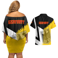 Hometown Germany Couples Matching Off Shoulder Short Dress and Hawaiian Shirt Flag and Map - Wonder Print Shop