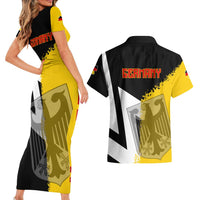 Hometown Germany Couples Matching Short Sleeve Bodycon Dress and Hawaiian Shirt Flag and Map - Wonder Print Shop