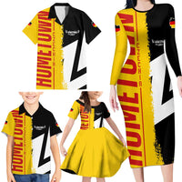 Hometown Germany Family Matching Long Sleeve Bodycon Dress and Hawaiian Shirt Flag and Map - Wonder Print Shop