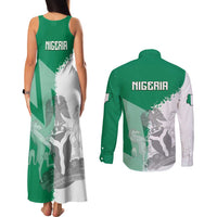 Hometown Nigeria Couples Matching Tank Maxi Dress and Long Sleeve Button Shirt Flag and Map - Wonder Print Shop