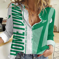 Hometown Nigeria Women Casual Shirt Flag and Map - Wonder Print Shop