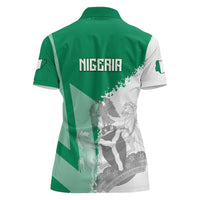 Hometown Nigeria Women Polo Shirt Flag and Map - Wonder Print Shop