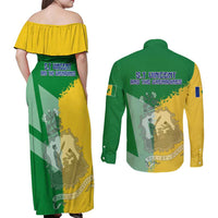 Hometown Saint Vincent and the Grenadines Couples Matching Off Shoulder Maxi Dress and Long Sleeve Button Shirt Flag and Map - Wonder Print Shop