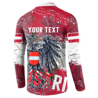 Personalized Coat Of Arms Austria Button Sweatshirt Grunge Style - Wonder Print Shop