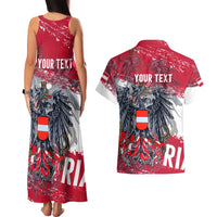 Personalized Coat Of Arms Austria Couples Matching Tank Maxi Dress and Hawaiian Shirt Grunge Style - Wonder Print Shop