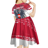 Personalized Coat Of Arms Austria Kid Short Sleeve Dress Grunge Style - Wonder Print Shop
