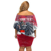 Personalized Coat Of Arms Austria Off Shoulder Short Dress Grunge Style - Wonder Print Shop