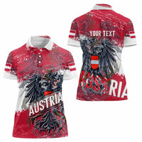 Personalized Coat Of Arms Austria Women Polo Shirt Grunge Style - Wonder Print Shop