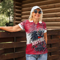Personalized Coat Of Arms Austria Women Polo Shirt Grunge Style - Wonder Print Shop