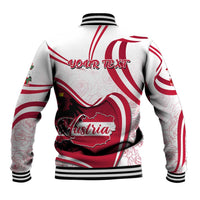 Personalized Austria In My Heart Baseball Jacket Osterreich Map Flag - Wonder Print Shop