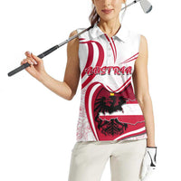 Personalized Austria In My Heart Women Sleeveless Polo Shirt Osterreich Map Flag - Wonder Print Shop